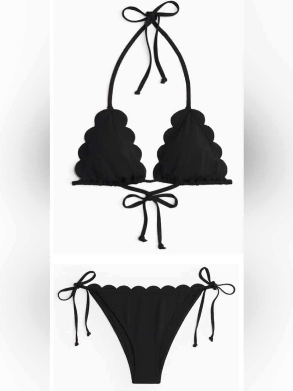 H&M Scalloped Bikini Top XL, Bottom S